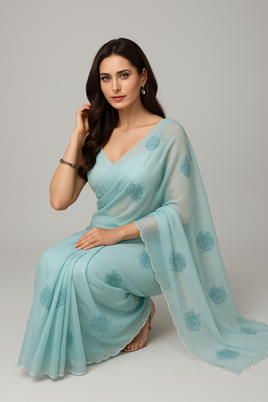 Fountain fabric with karsana work