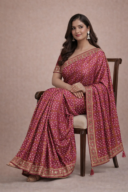 Premium silk chunari saree