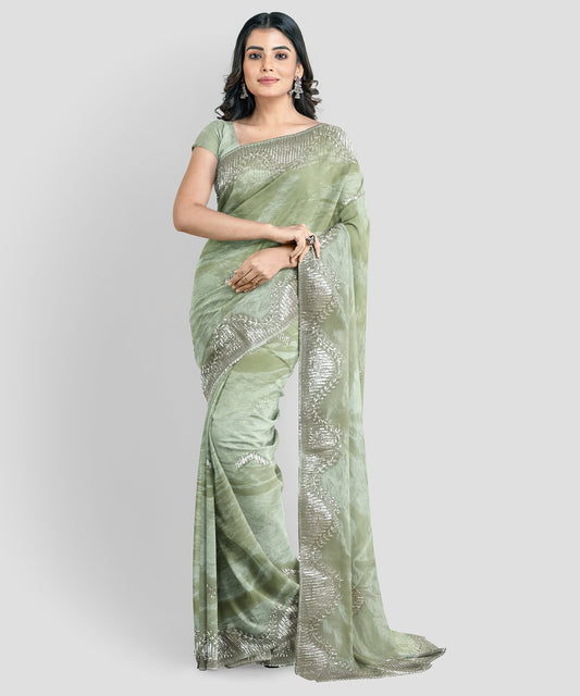 Embroidered Bollywood Chiffon Saree