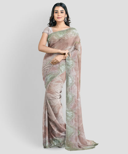 Embroidered Bollywood Chiffon Saree