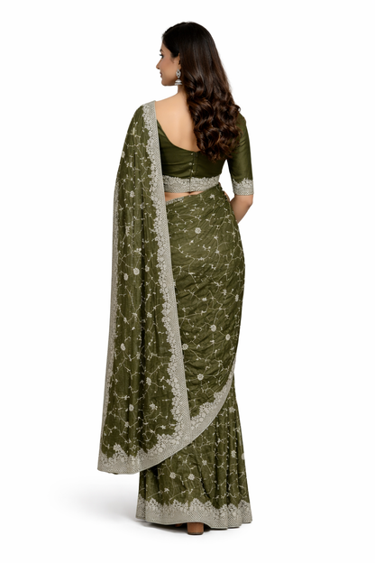 Star georgette silk saree