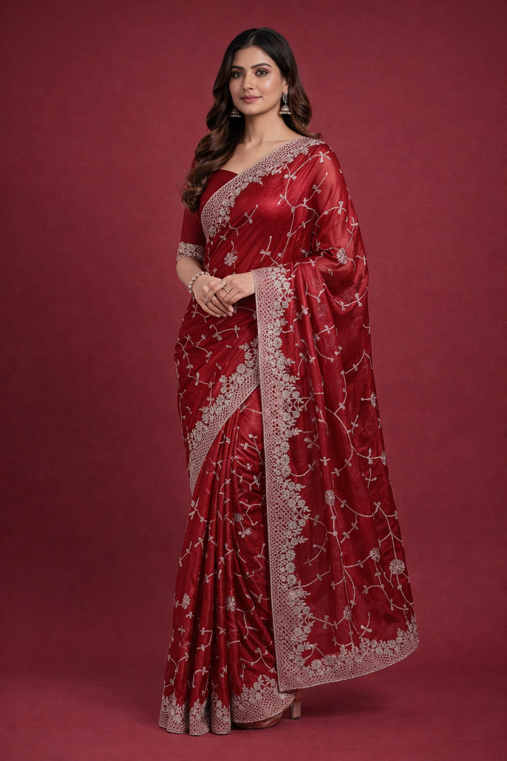Star georgette silk saree