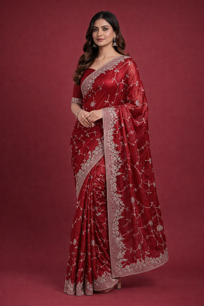 Star georgette silk saree