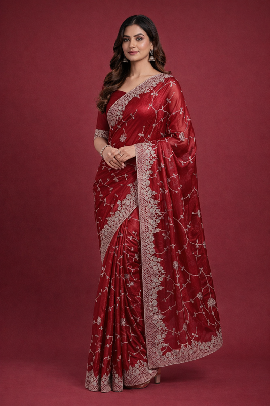 Star georgette silk saree