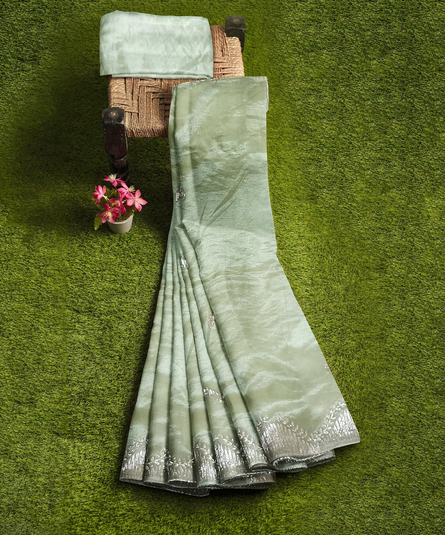 Embroidered Bollywood Chiffon Saree