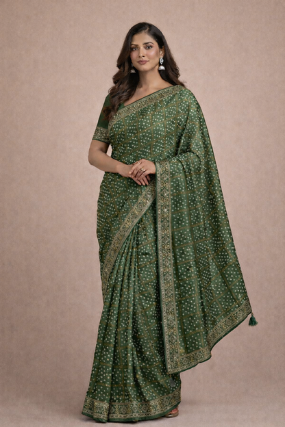 Premium silk chunari saree