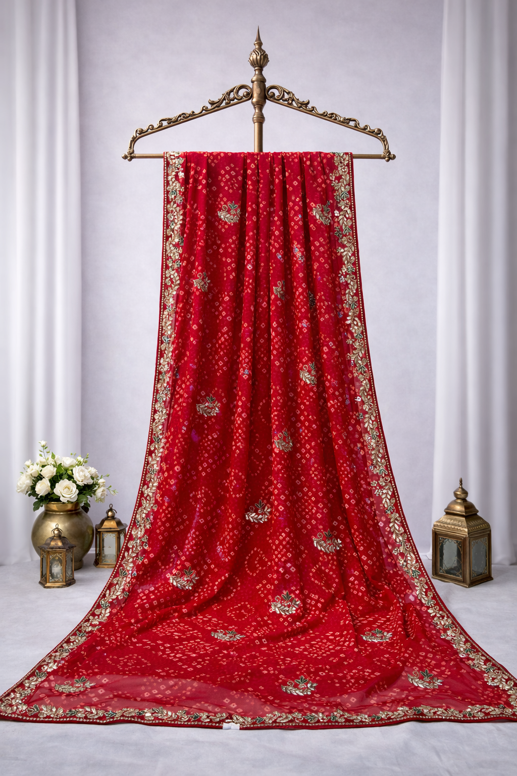 Pure chunari gotta tubelight work saree