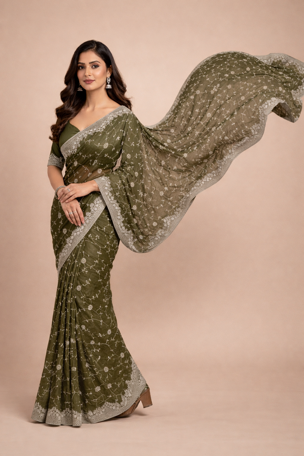 Star georgette silk saree