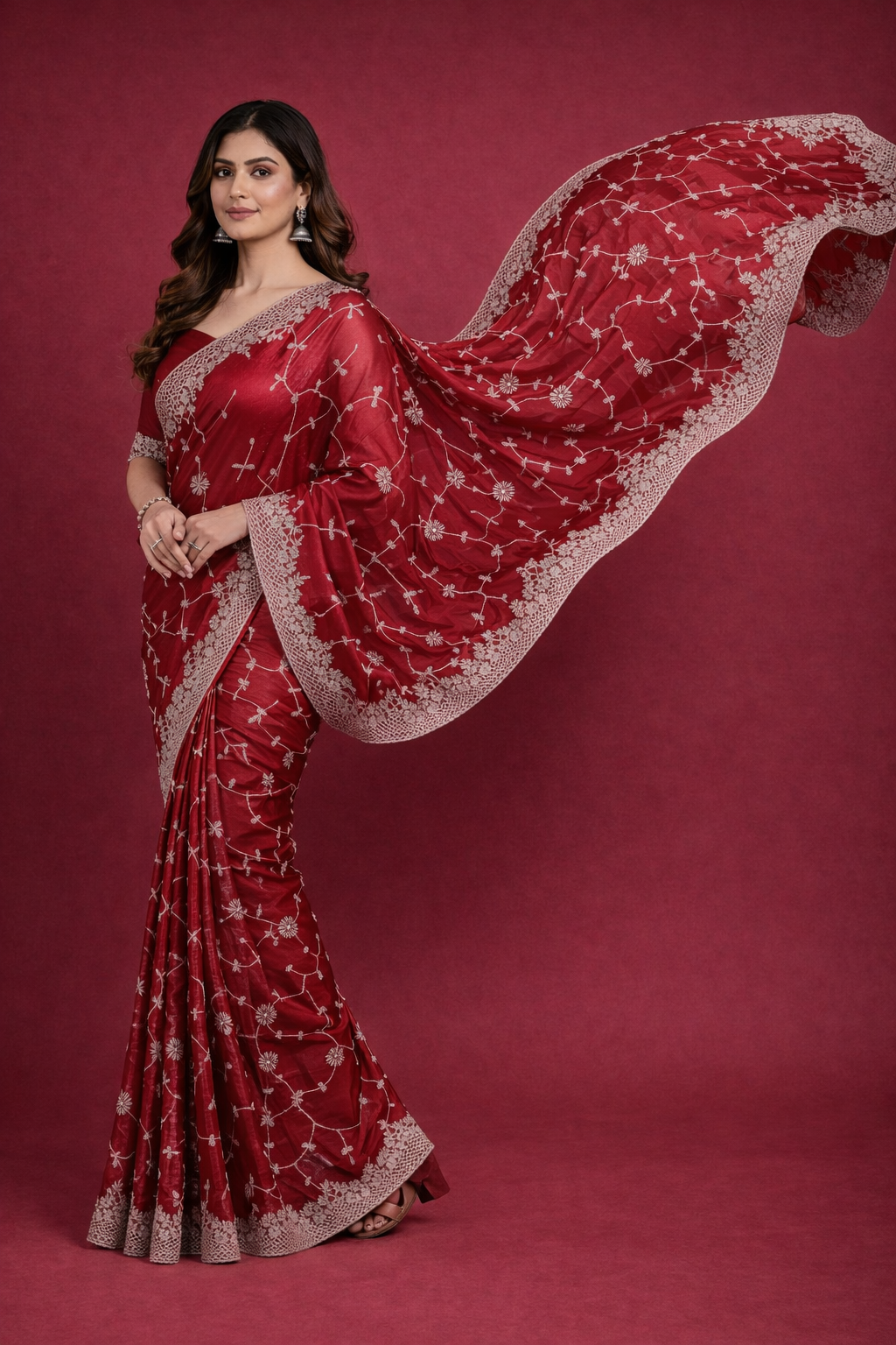 Star georgette silk saree