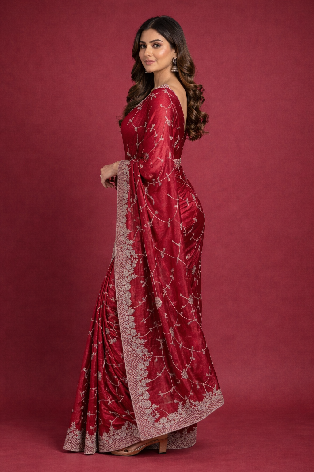 Star georgette silk saree