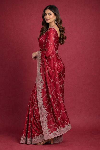 Star georgette silk saree