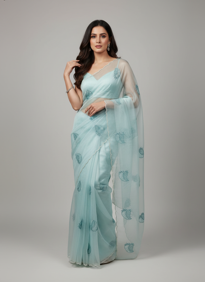 Fountain fabric with karsana work