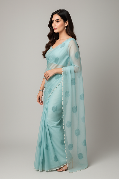 Fountain fabric with karsana work