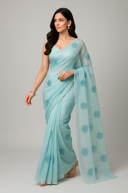 Fountain fabric with karsana work