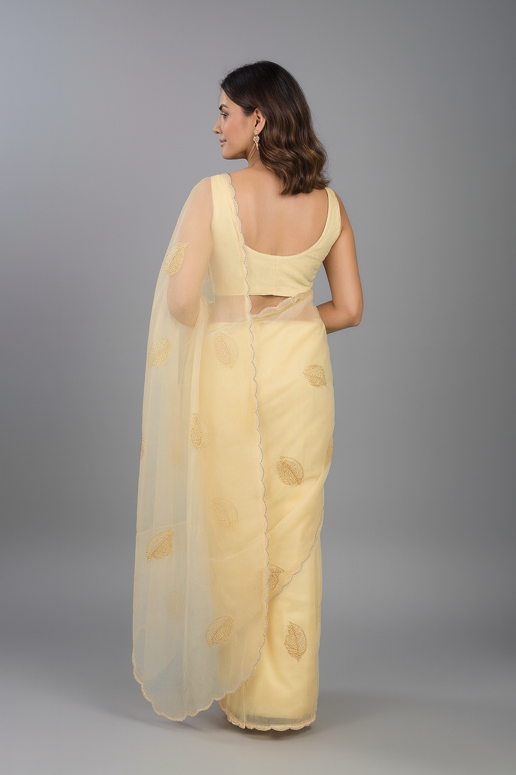 Fountain fabric yellow pattern