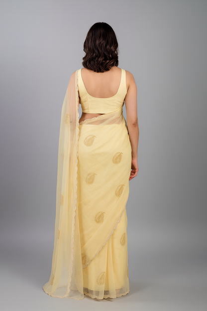 Fountain fabric yellow pattern