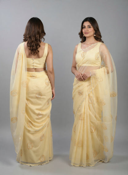 Fountain fabric yellow pattern