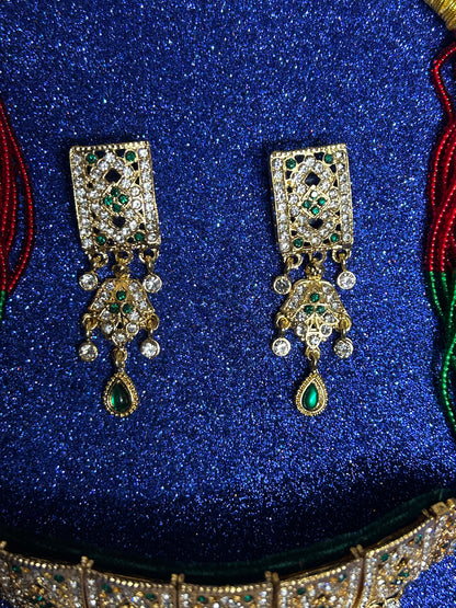 Green royal kundan work necklace