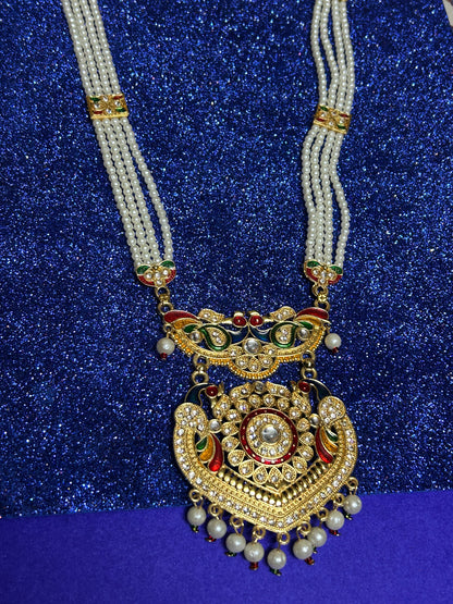Royal Kundan Pearl Long Necklace