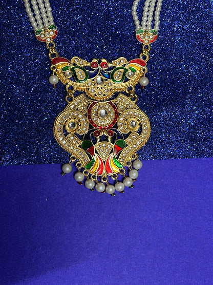 Diamond with mina work raani haar