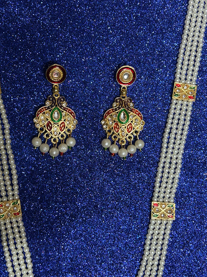 Diamond with mina work raani haar