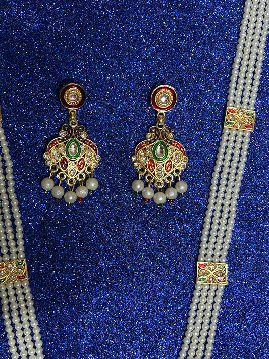 Diamond with mina work raani haar