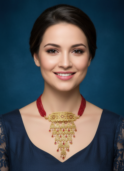 Rajputi aad diamond design necklace