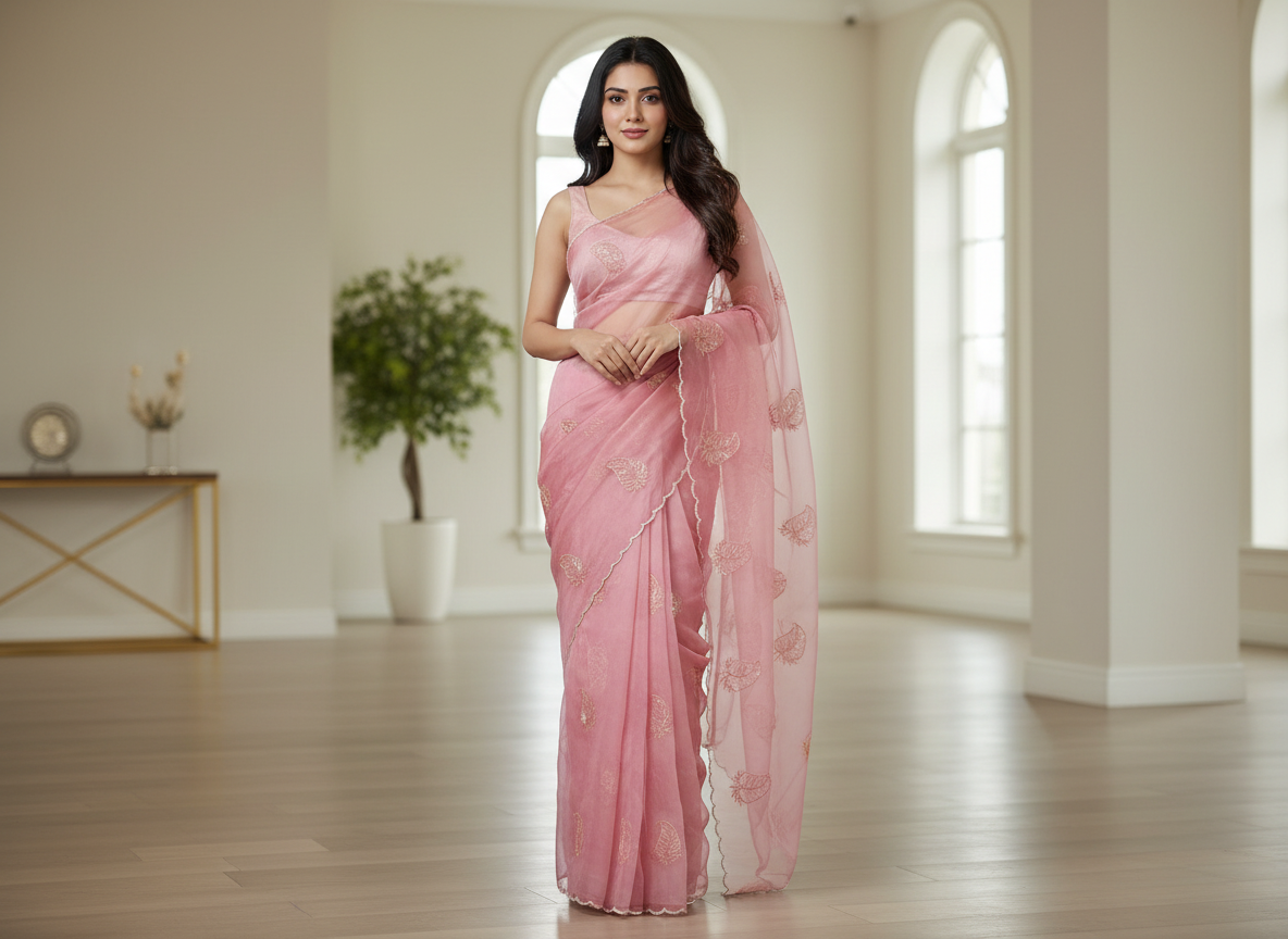 Bollywood style fountain fabric saree